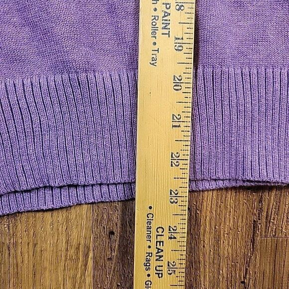 Pendleton Sweater Womens Medium Purple Cable Knit Pullover Mock Long Sleeve FLAW - Picture 4 of 7